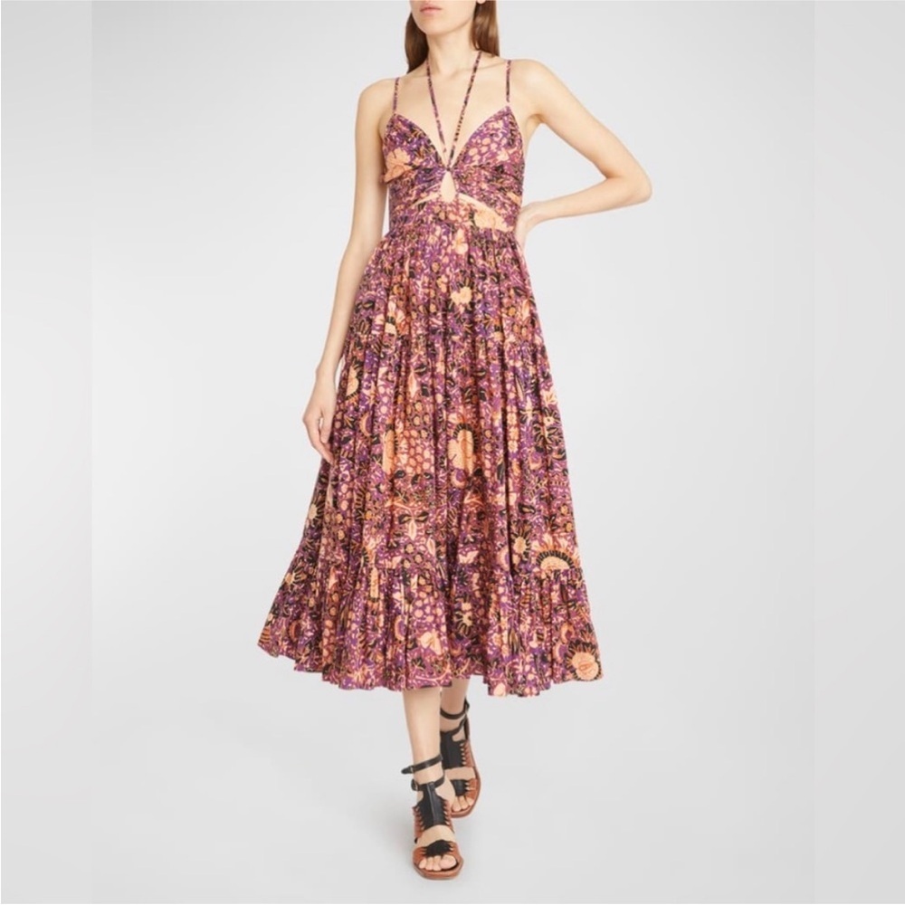 Ulla Johnson Phoebe Black Currant Midi Dress 8 NWT